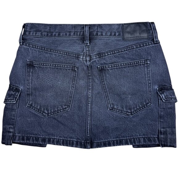Denim Forum Aritzia The ’90s Mid-Rise Cargo Mini Skirt Black Wash Size 26 - Picture 2 of 6